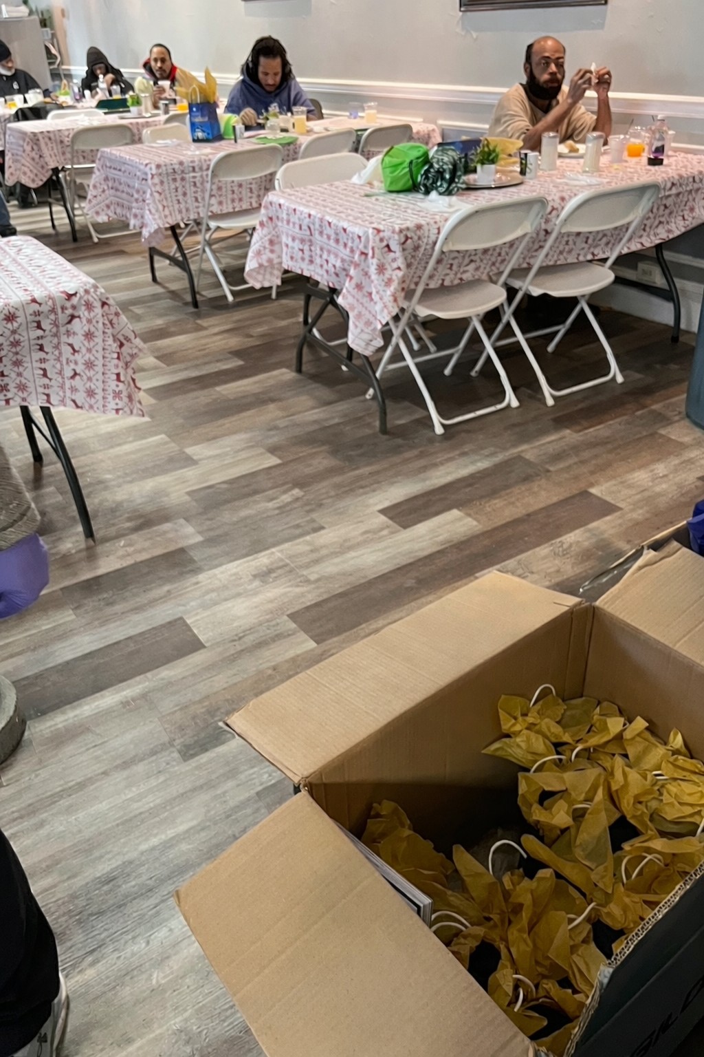 Friends eating breakfast